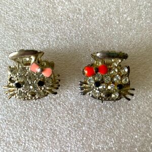 Hello Kitty mini claw hair clips with rhinestones